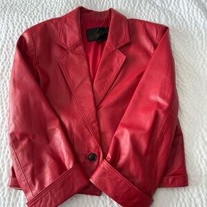 Red Leather Women's Jacket